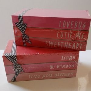 Valentine's Day Tier Tray Decor Bookshelf Stack
